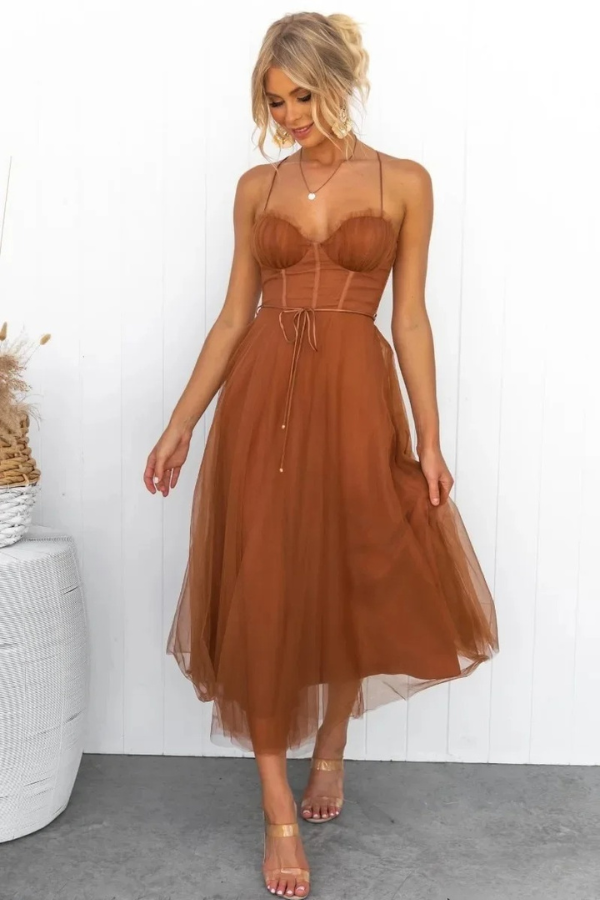 Robe à Dos Nu Terracotta