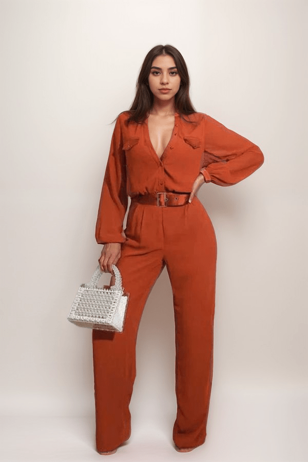 Combinaison Pantalon Orange Terracotta