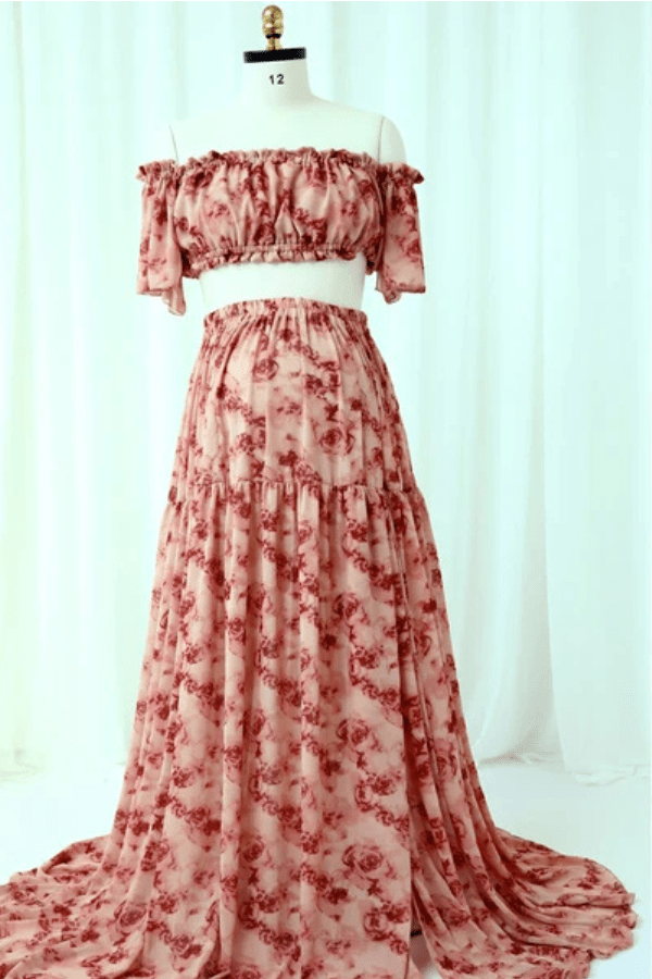 Ensemble Jupe Bustier Rose Terracotta