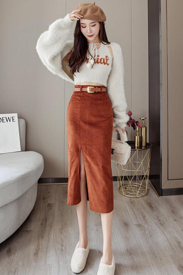 Jupe Midi Terracotta