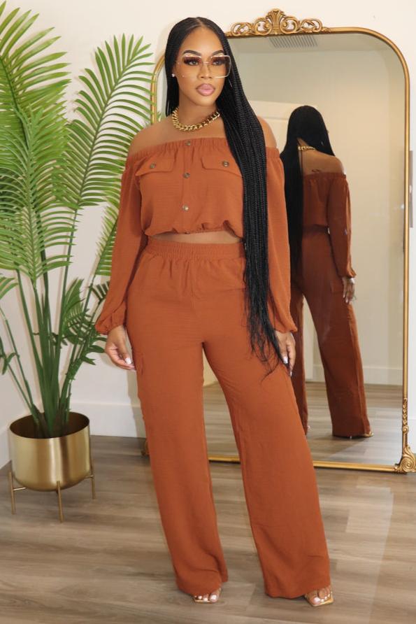 Pantalon et Bustier Terracotta de Mariage