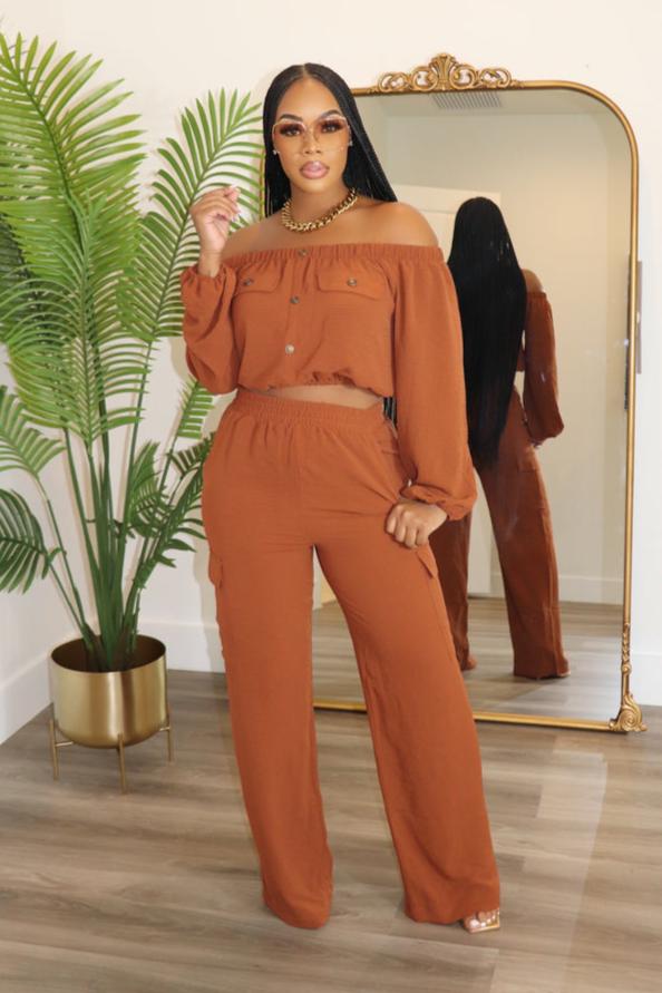 Pantalon et Bustier Terracotta de Mariage