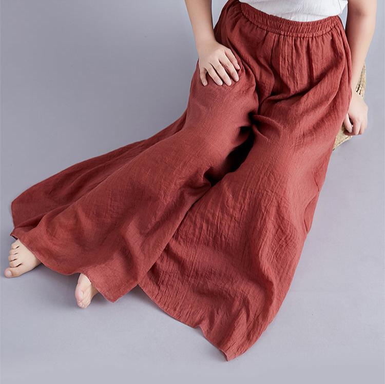 Pantalon Fluide Femme Terracotta