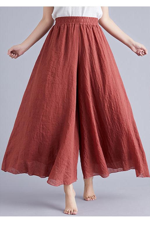 Pantalon Fluide Femme Terracotta