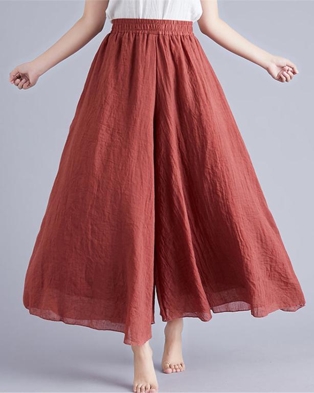 Pantalon Fluide Femme Terracotta