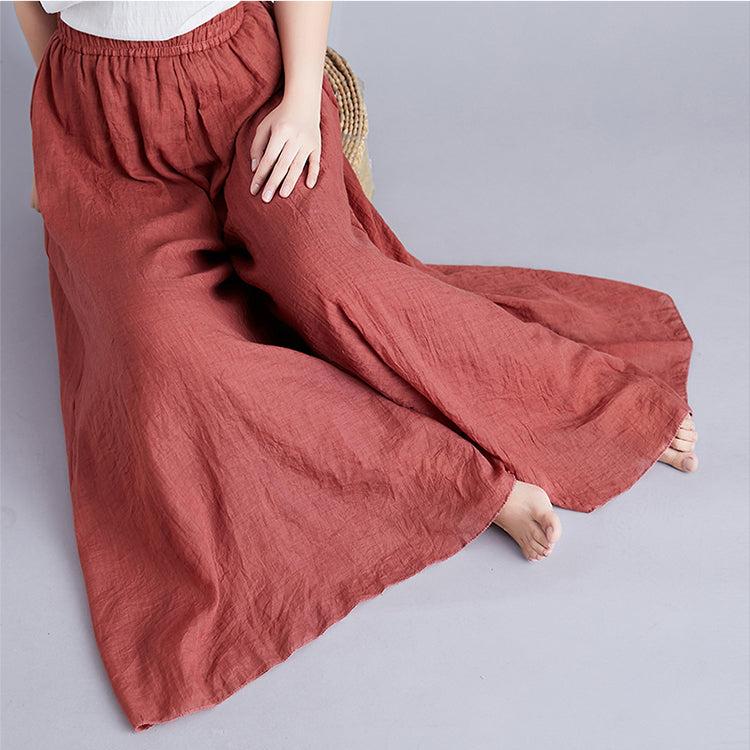Pantalon Fluide Femme Terracotta