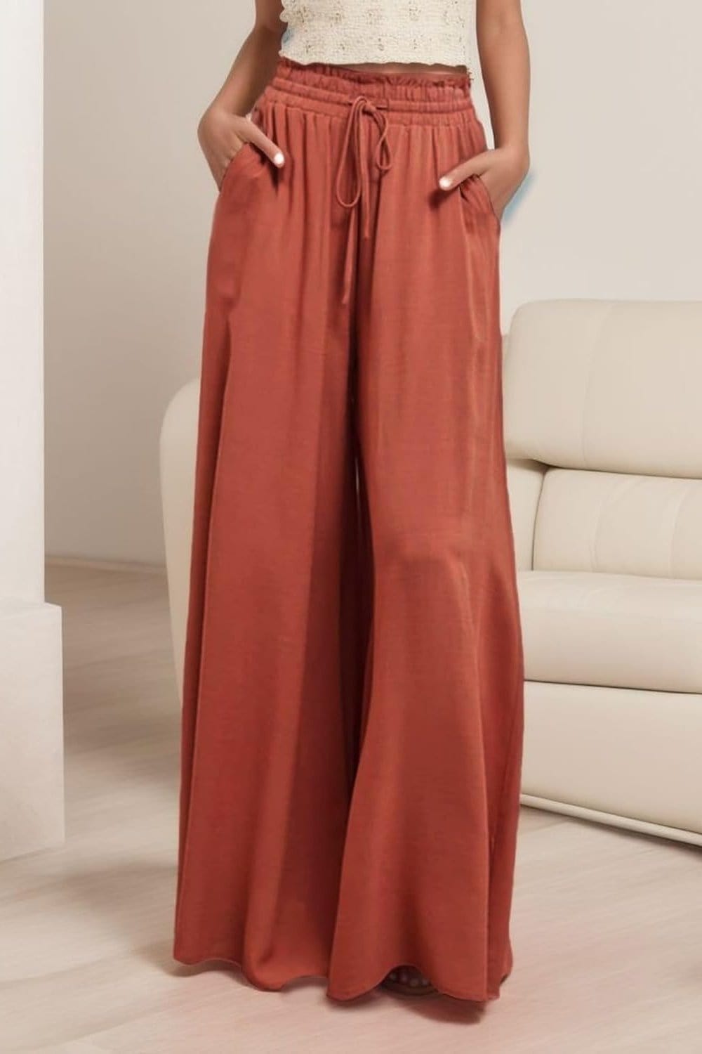 Pantalon Fluide Terracotta