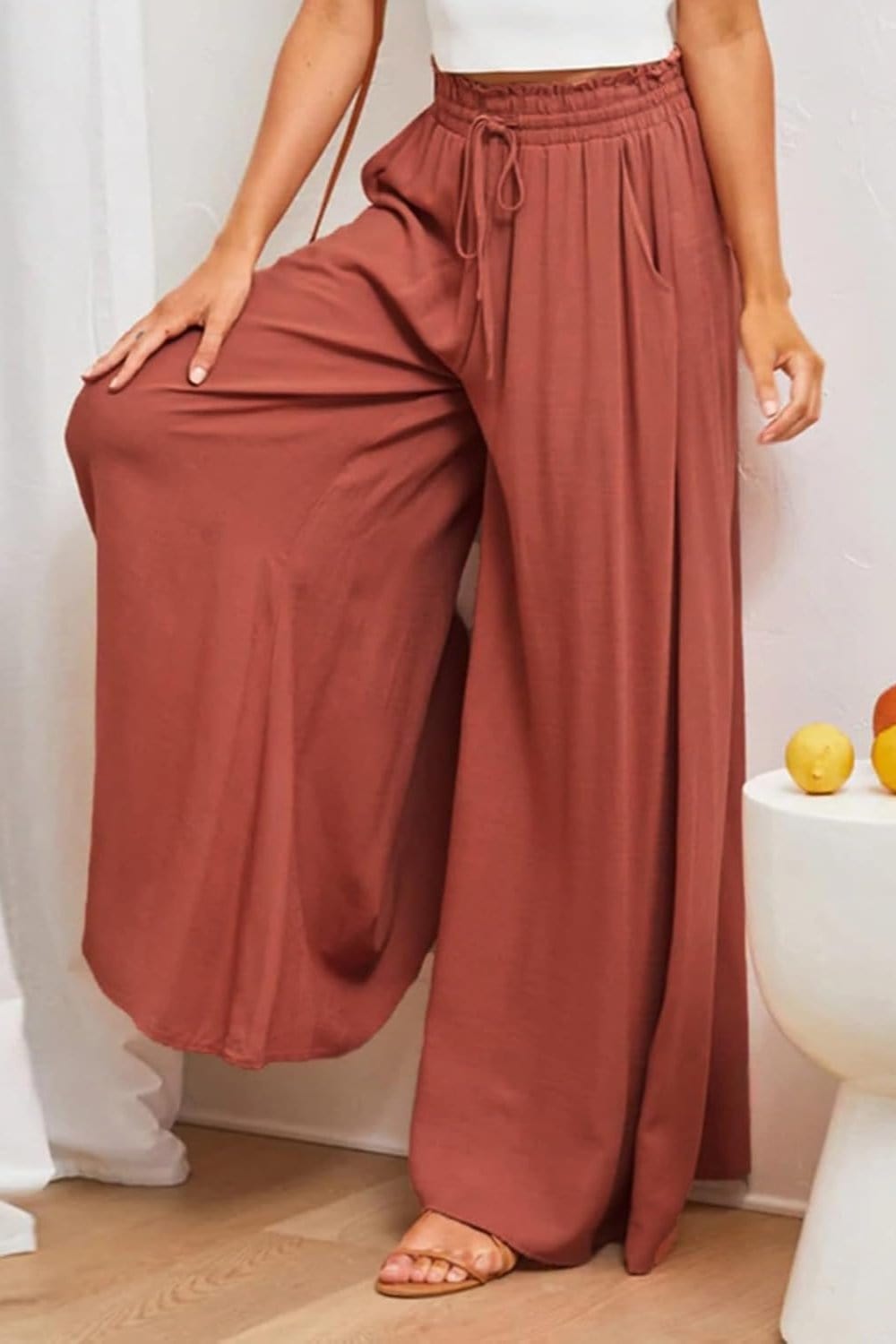 Pantalon Fluide Terracotta
