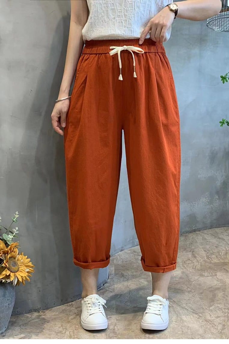 Pantalon Sarouel Terracotta Femme