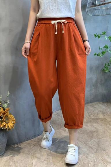 Pantalon Sarouel Terracotta Femme