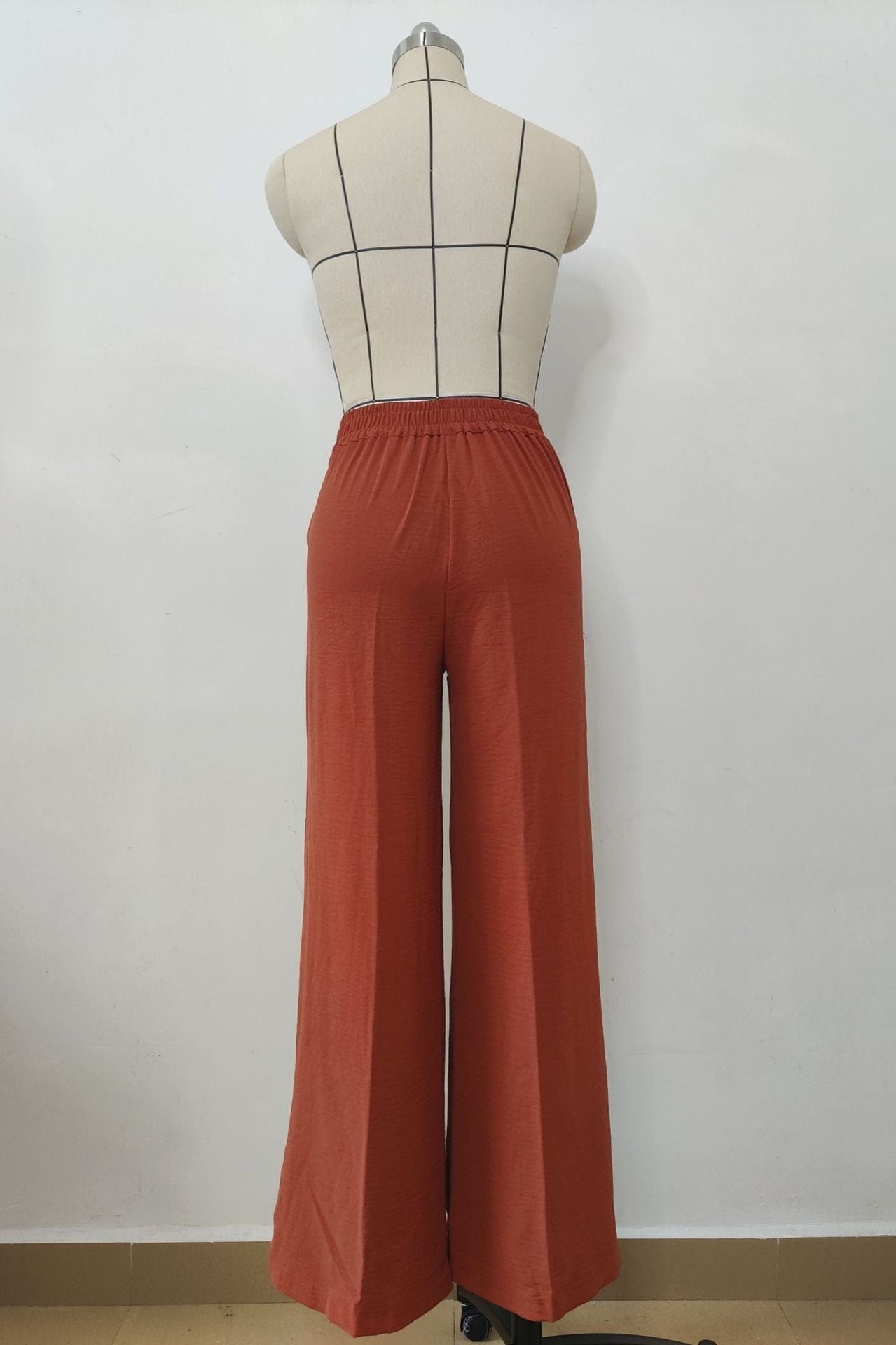 Pantalon Taille Haute Terracotta