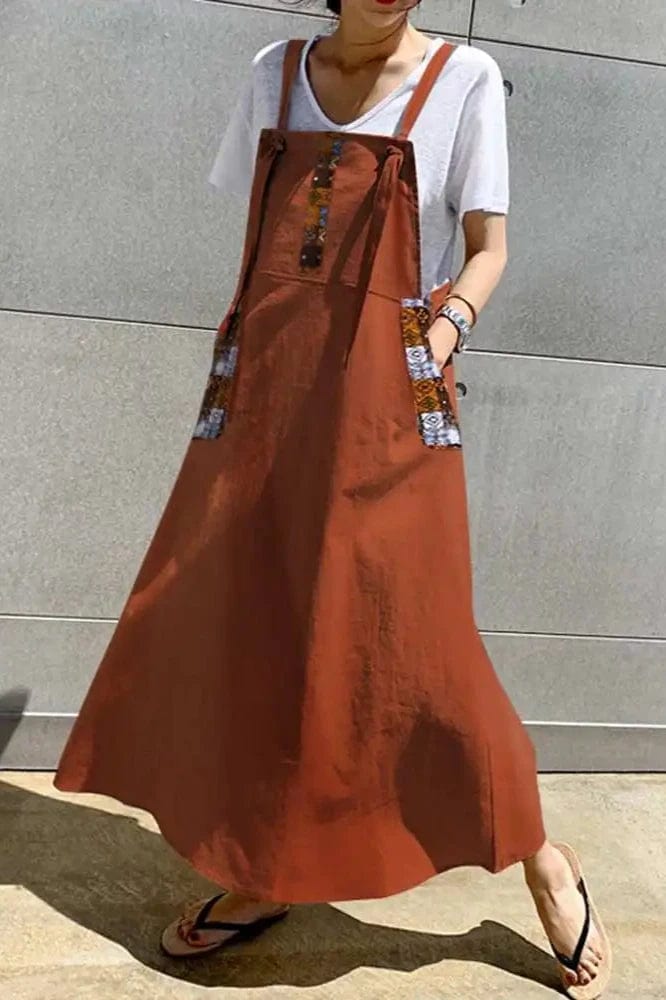Robe à Motifs Terracotta