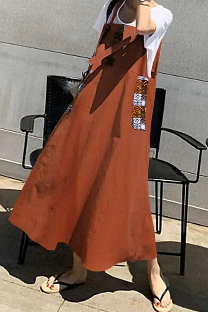 Robe à Motifs Terracotta