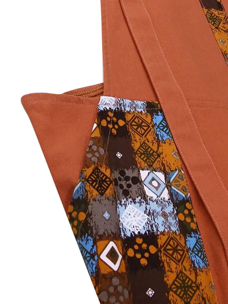 Robe à Motifs Terracotta