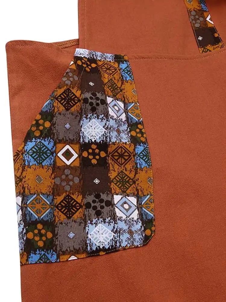 Robe à Motifs Terracotta