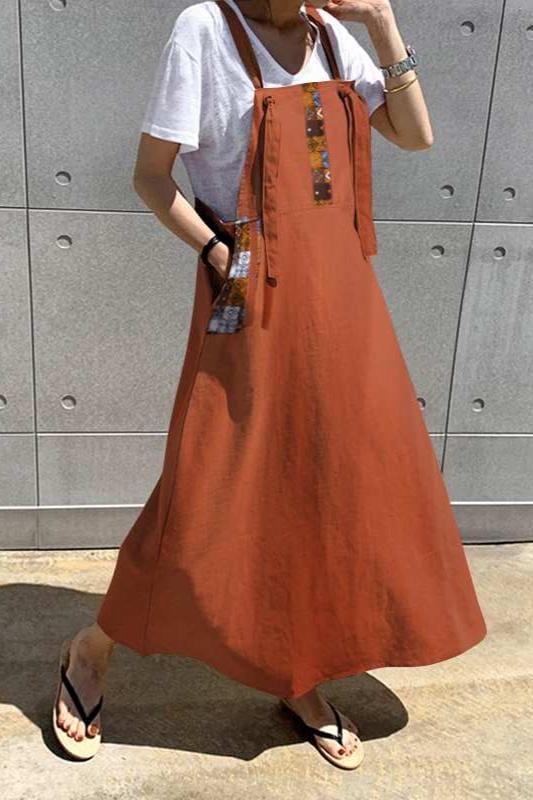 Robe à Motifs Terracotta