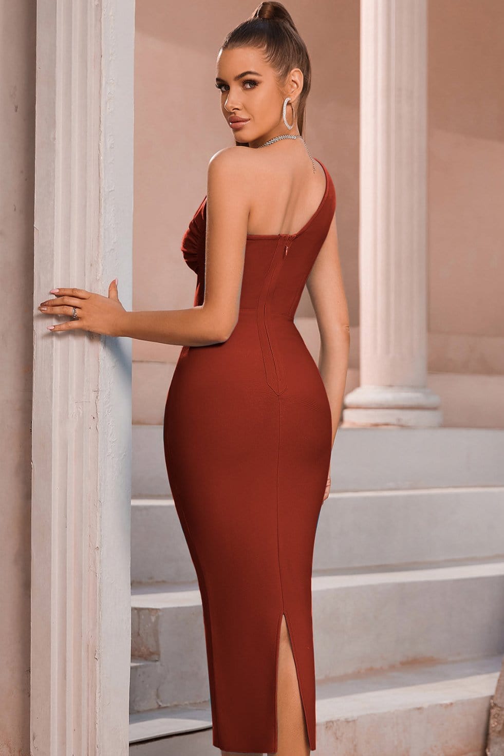 Robe Asymétrique Terracotta
