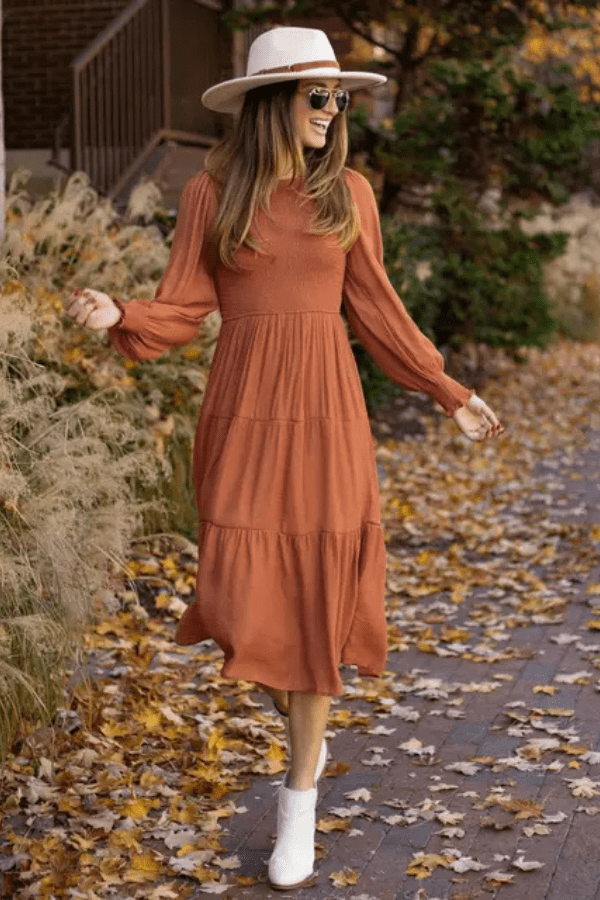Robe Bohème Chic Terracotta