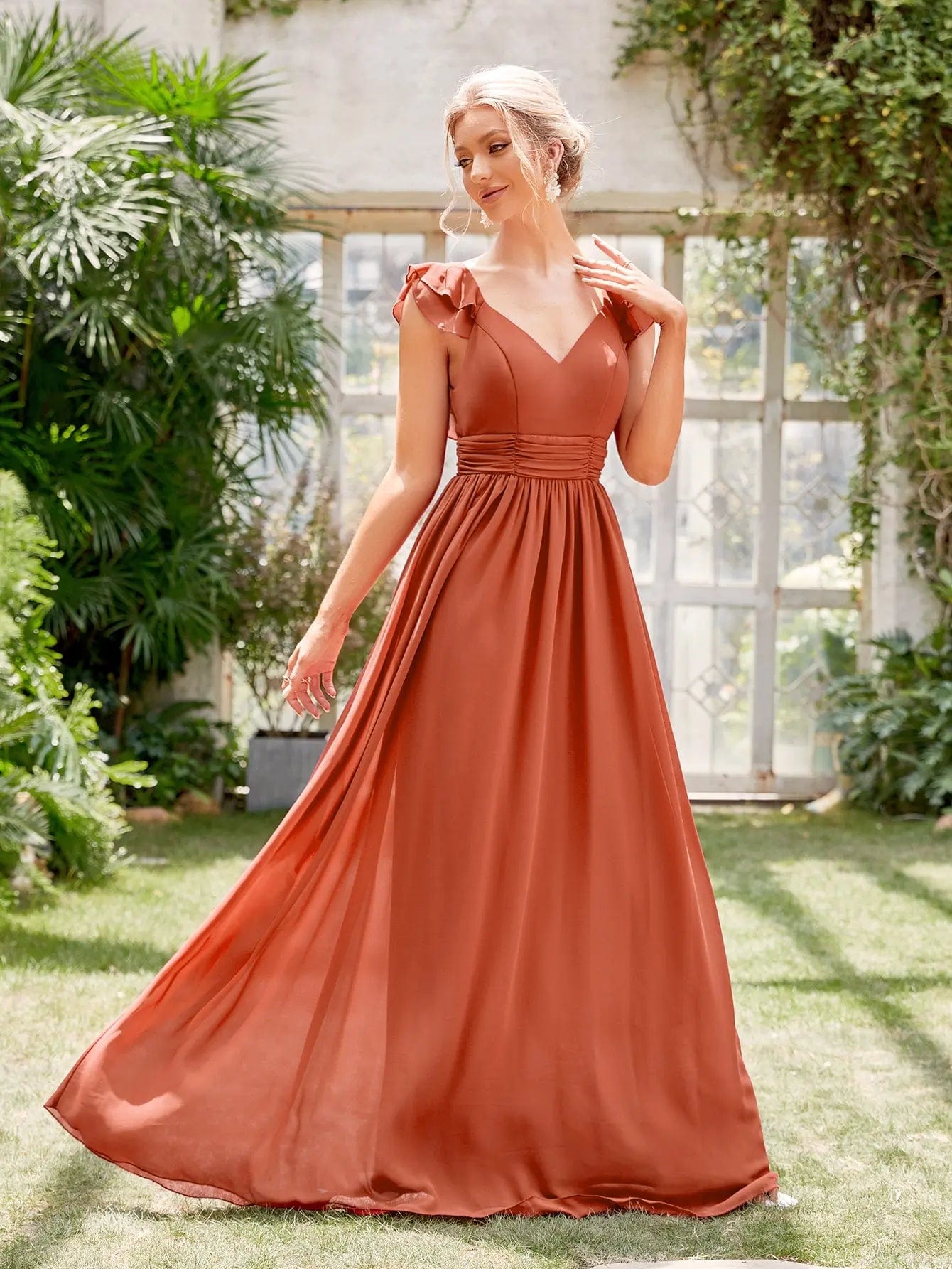 Robe de Cérémonie Couleur Terracotta