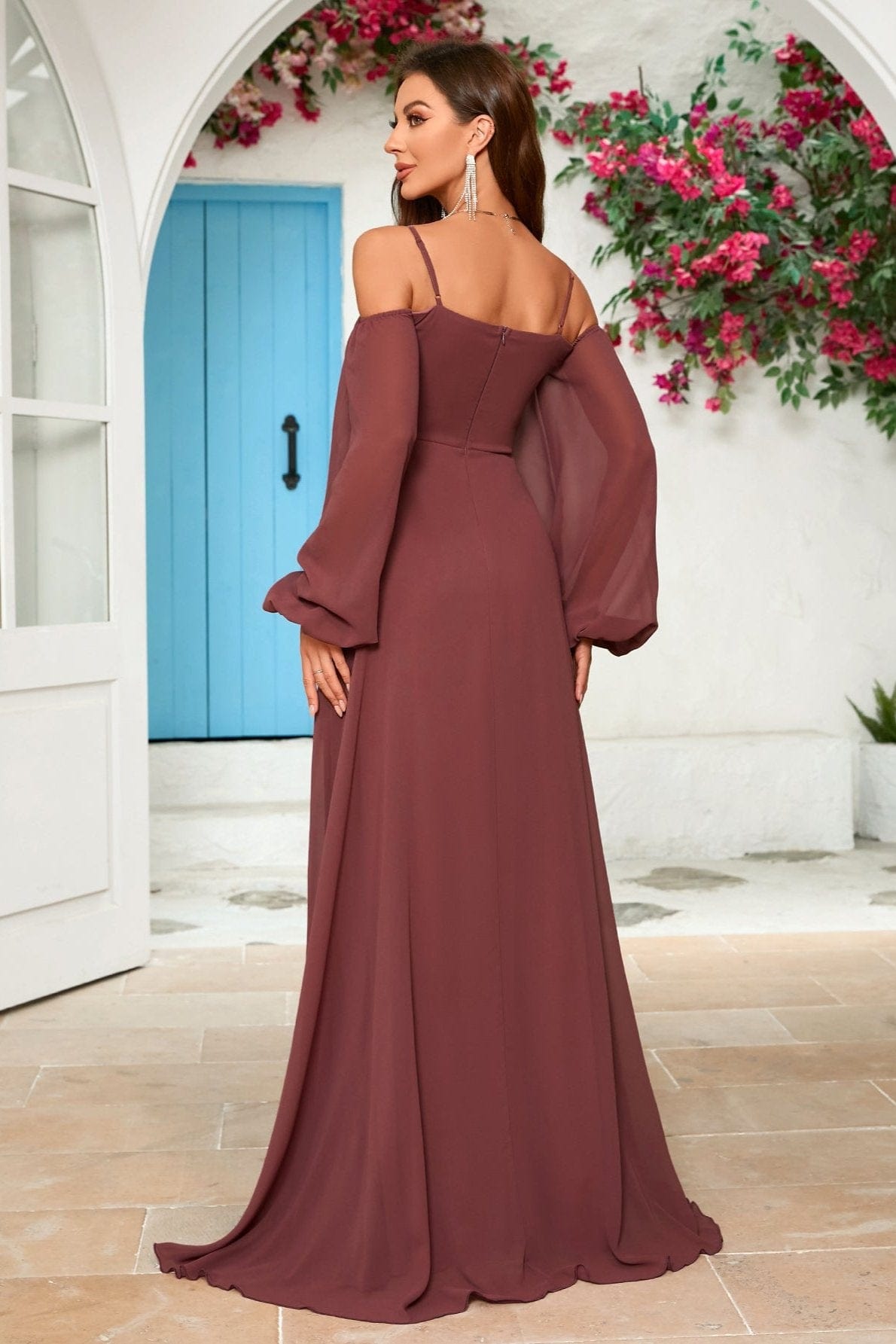 Robe de Cérémonie Femme Terracotta