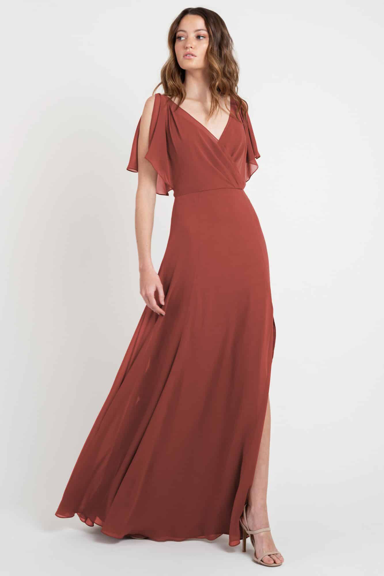 Robe de Cocktail Mariage Terracotta
