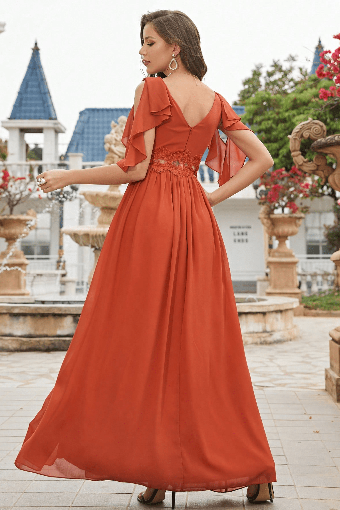 Robe de Demoiselle d'Honneur Bohème Terracotta