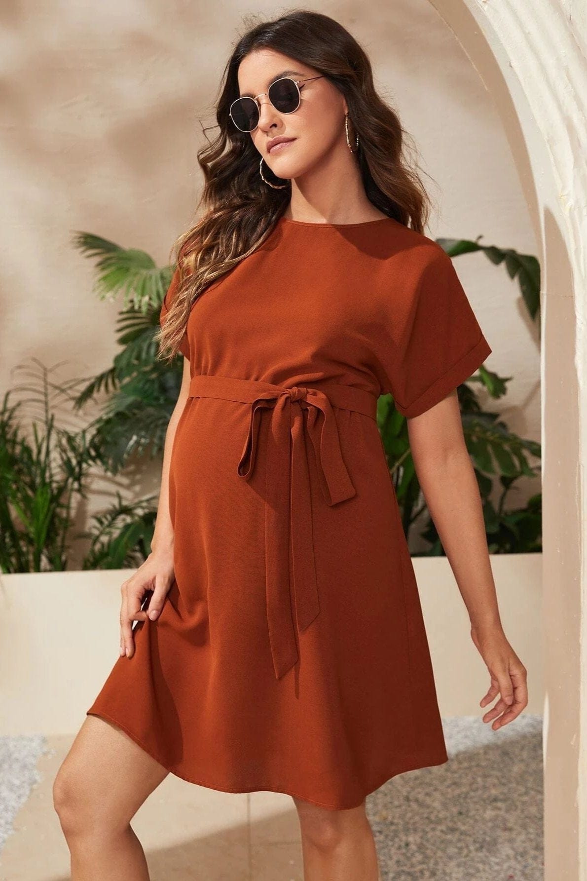 Robe de Grossesse Terracotta