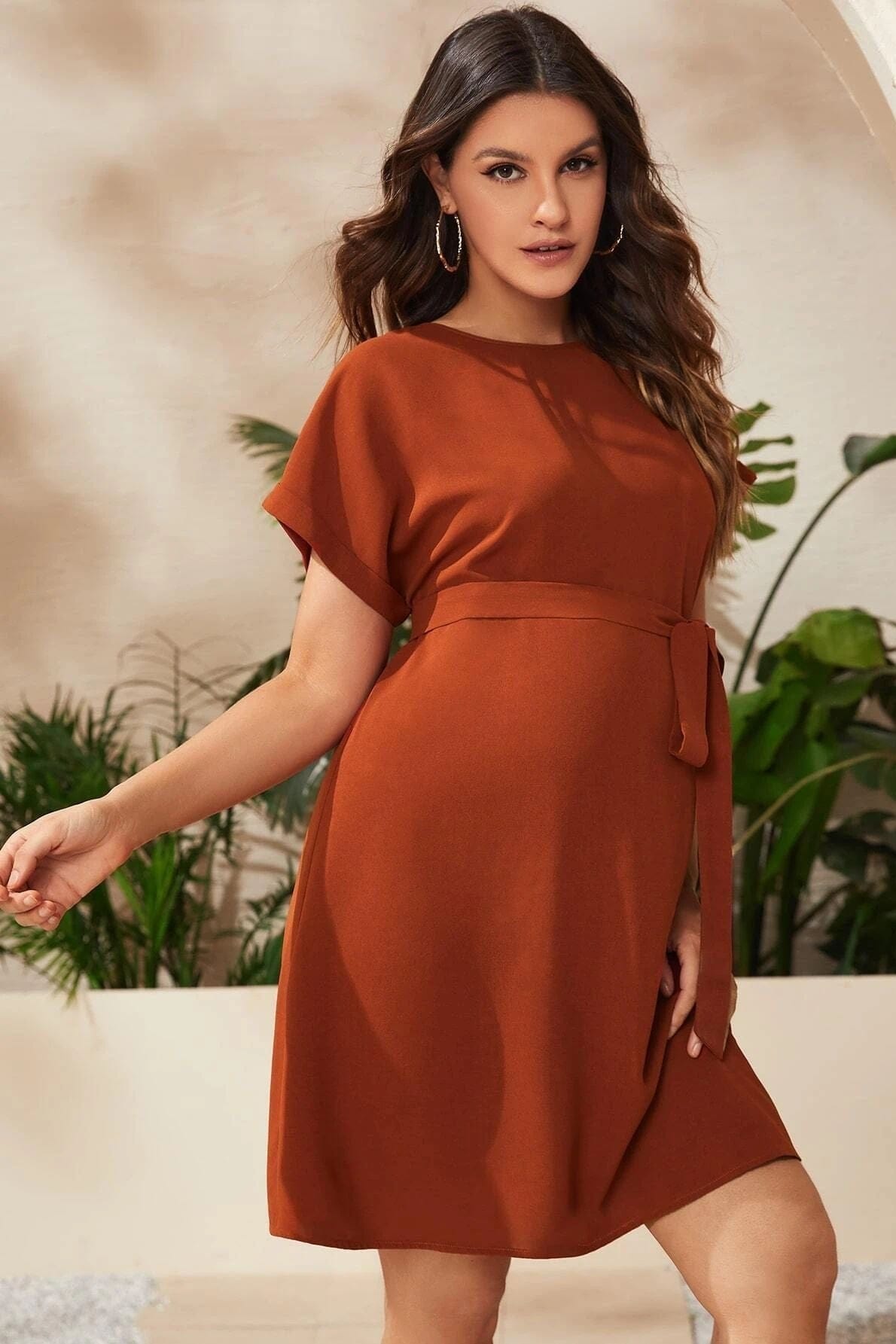 Robe de Grossesse Terracotta