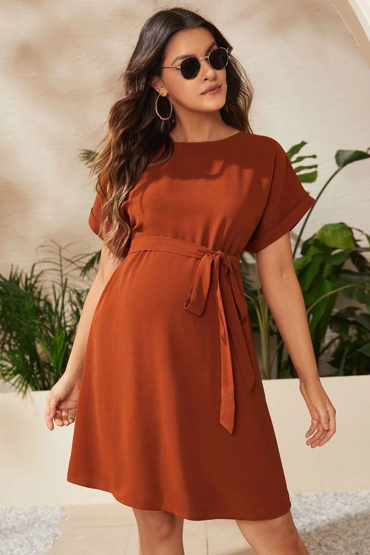 Robe de Grossesse Terracotta