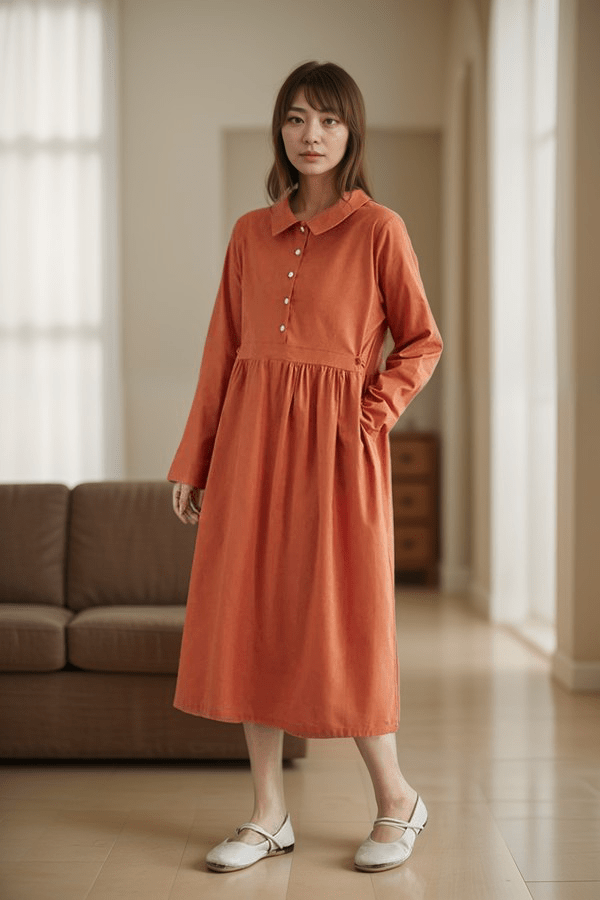 Robe Droite Terracotta