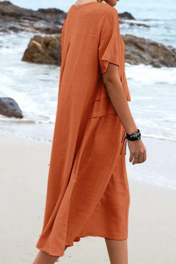Robe en Lin Terracotta