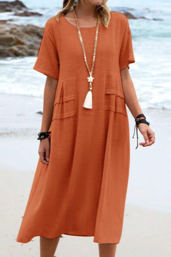 Robe en Lin Terracotta