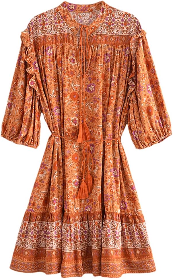 Robe Fleurie Terracotta