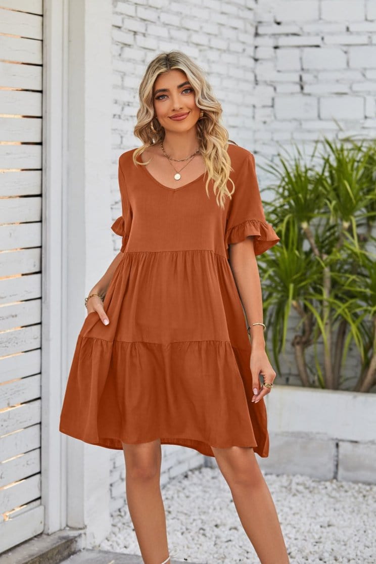 Robe Gaze de Coton Terracotta