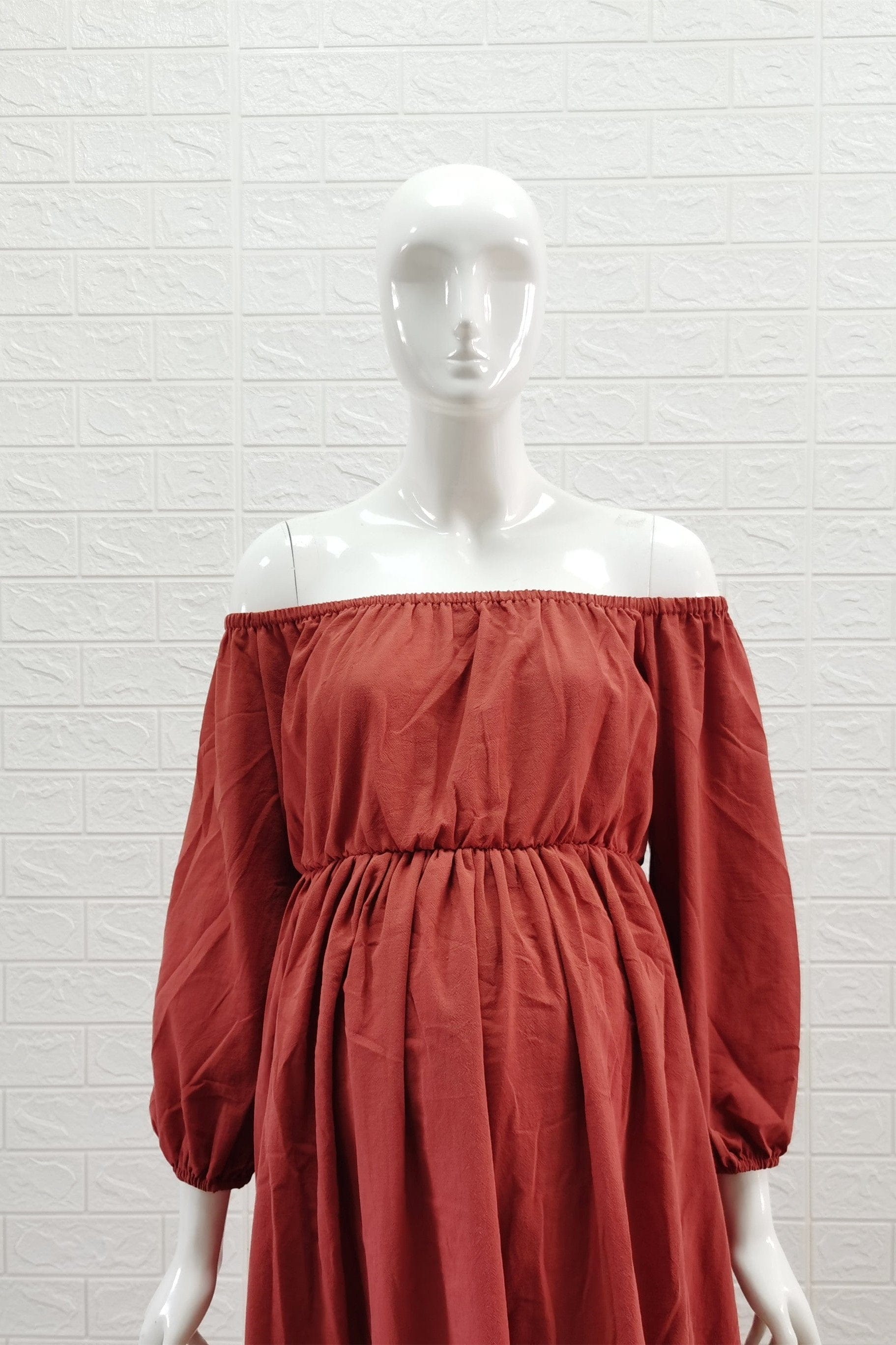 Robe Longue Grossesse Terracotta