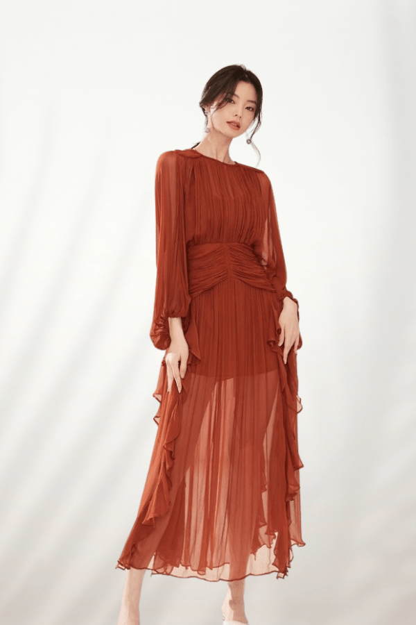 Robe Longue Terracotta Bohème