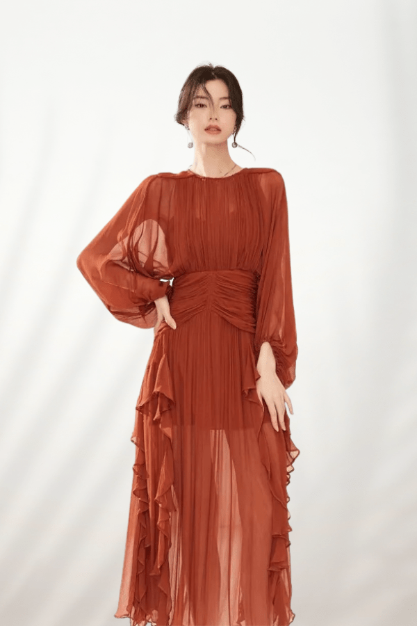 Robe Longue Terracotta Bohème