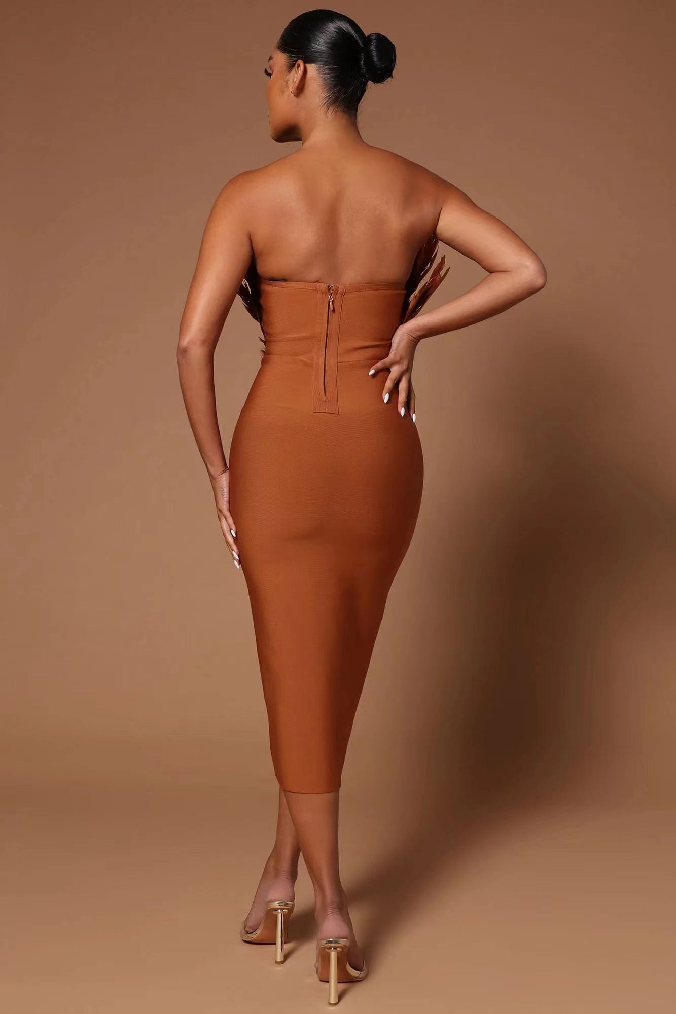 Robe Mi Longue Terracotta