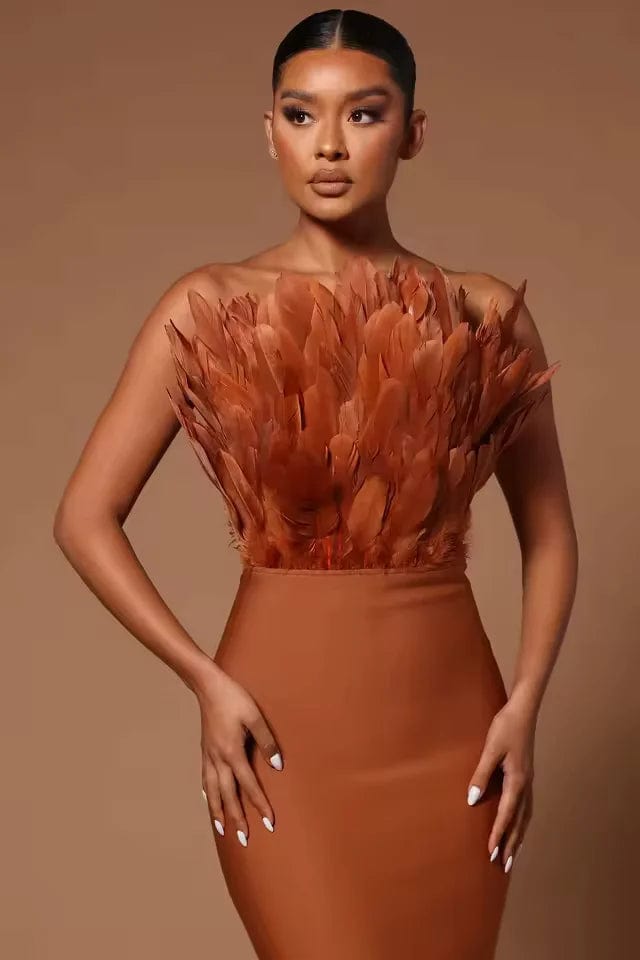 Robe Mi Longue Terracotta