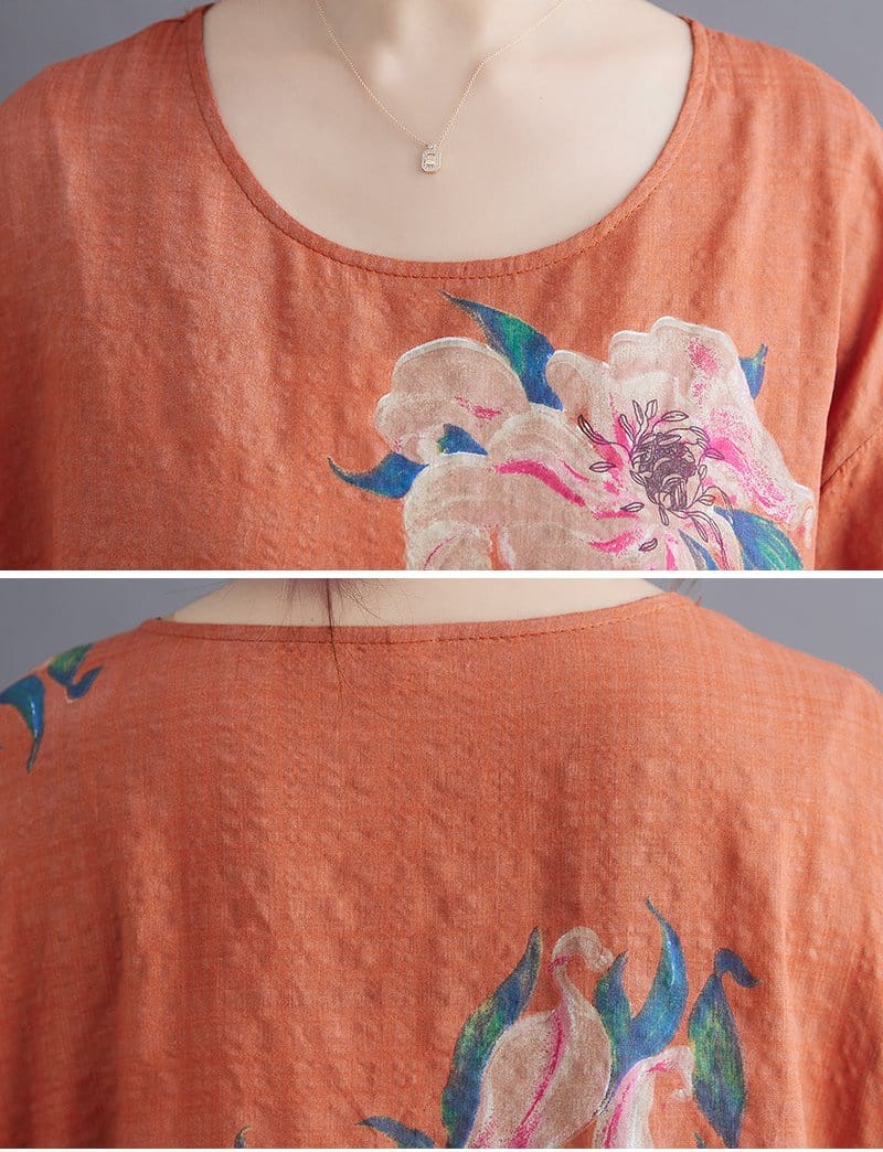 Robe Orange Terracotta Bohème