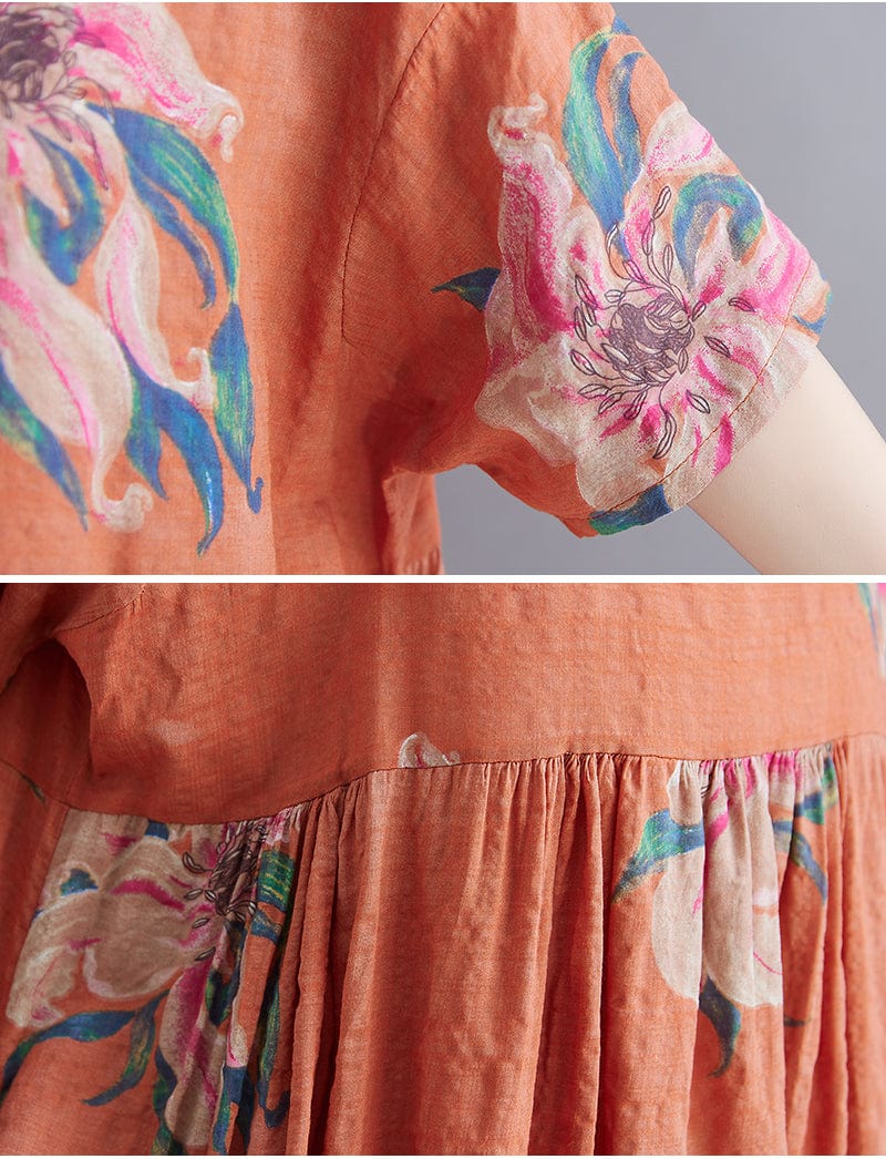 Robe Orange Terracotta Bohème