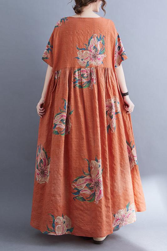 Robe Orange Terracotta Bohème