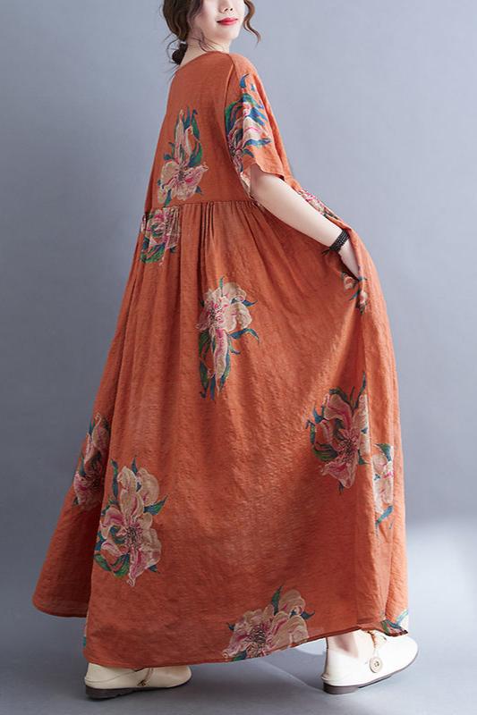Robe Orange Terracotta Bohème