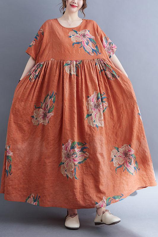 Robe Orange Terracotta Bohème