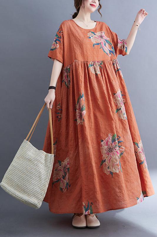 Robe Orange Terracotta Bohème
