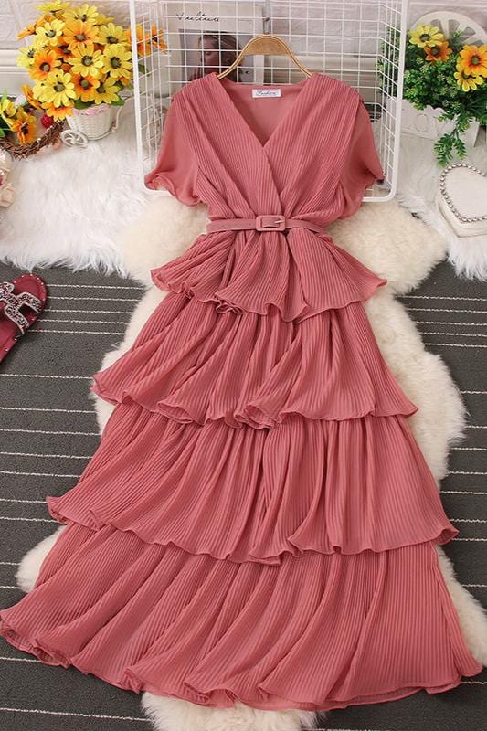 Robe Plissée Terracotta