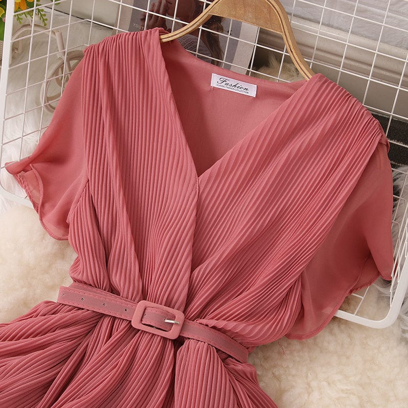 Robe Plissée Terracotta