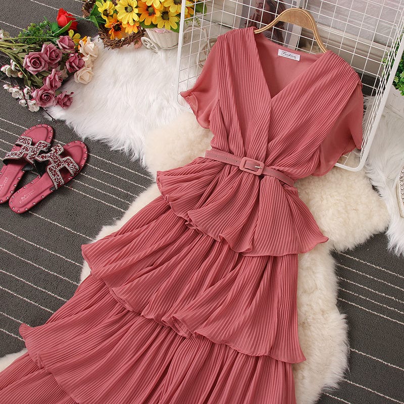 Robe Plissée Terracotta