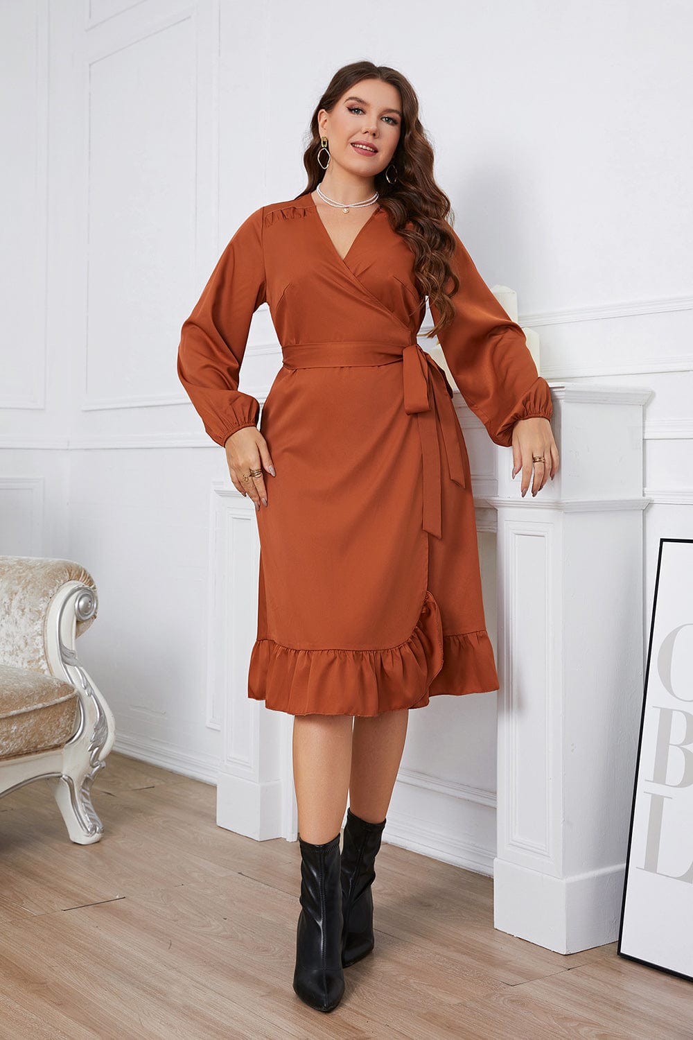 Robe Portefeuille Orange Terracotta