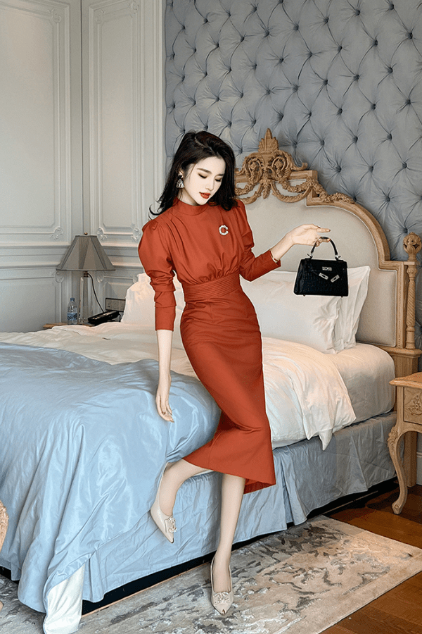 Robe Rétro Terracotta